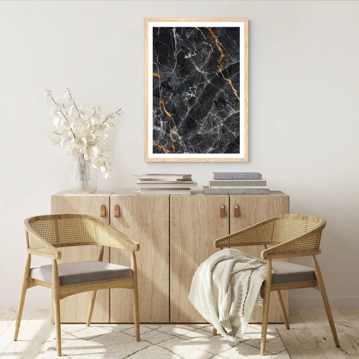 Een poster in een licht eiken lijst - Het innerlijke leven van de steen - 50x70 cm