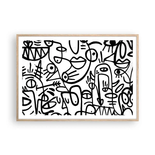 Een poster in een licht eiken lijst - Gezichten en luchtspiegelingen - 100x70 cm