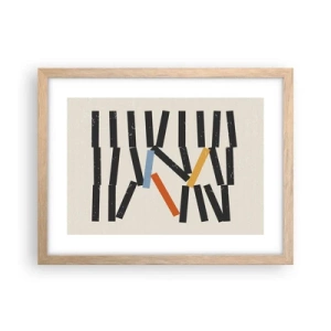 Een poster in een licht eiken lijst - Domino – compositie - 40x30 cm