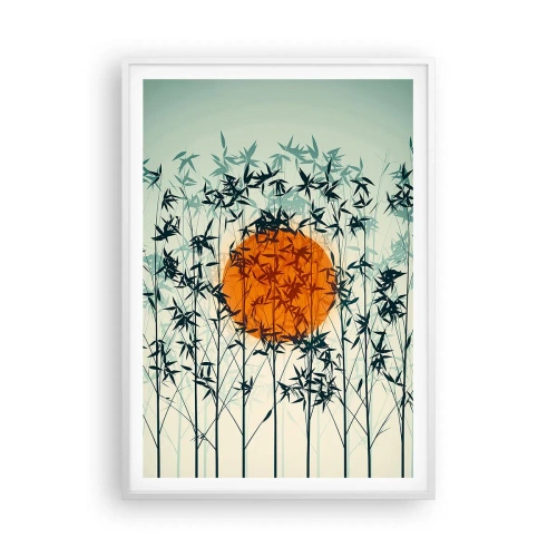 Poster in een witte lijst - Japanse zon - 70x100 cm