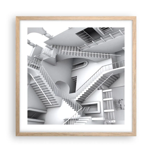 Een poster in een licht eiken lijst - De paradoxen van de ruimte - 50x50 cm