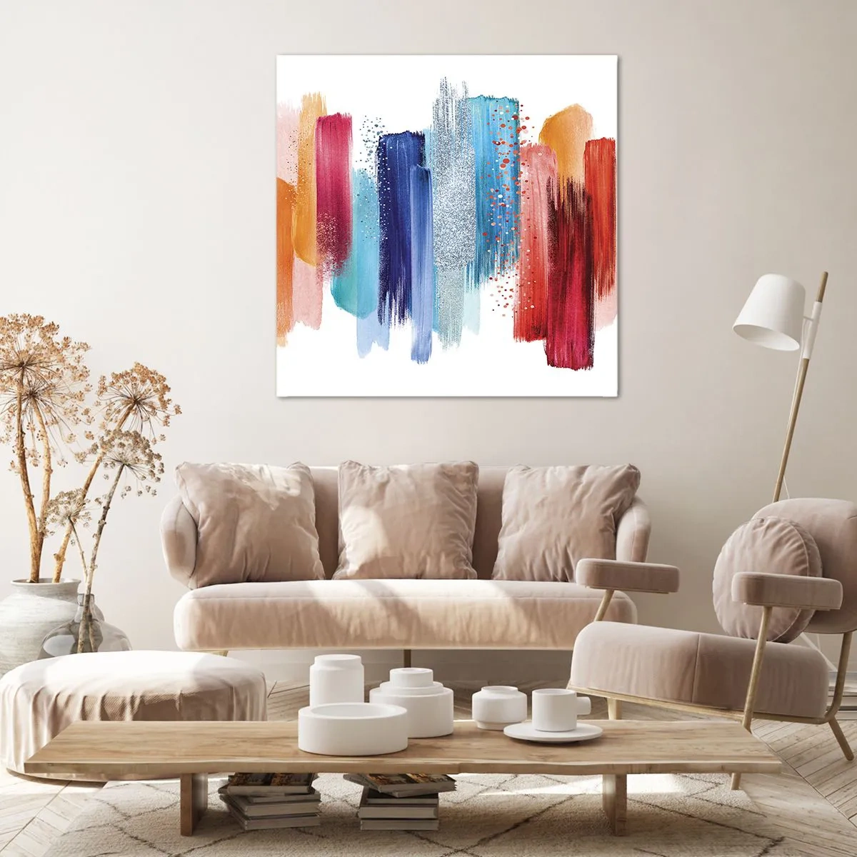 Schilderen op canvas - Omhoog en omlaag - 70x70 cm