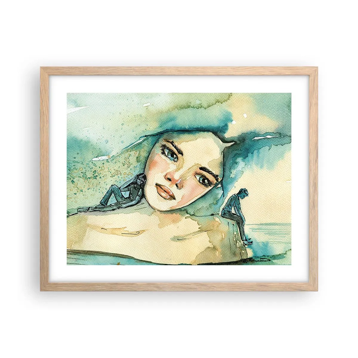 Een poster in een licht eiken lijst - Ben ik blauw? - 50x40 cm