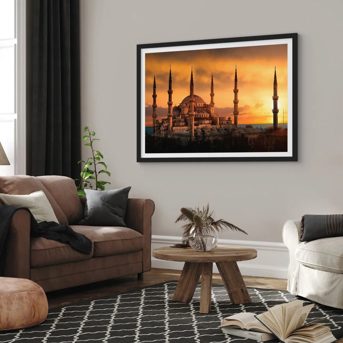 Poster in een zwarte lijst - God is geweldig - 50x40 cm
