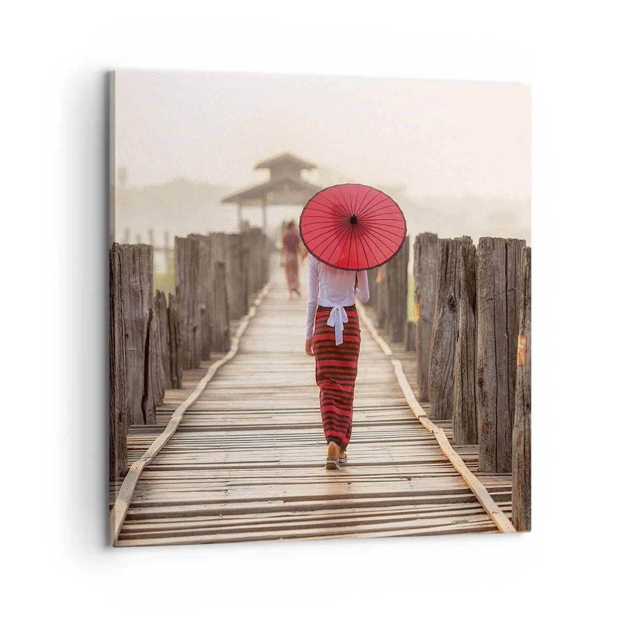 Schilderen op canvas - Op de oude brug - 60x60 cm