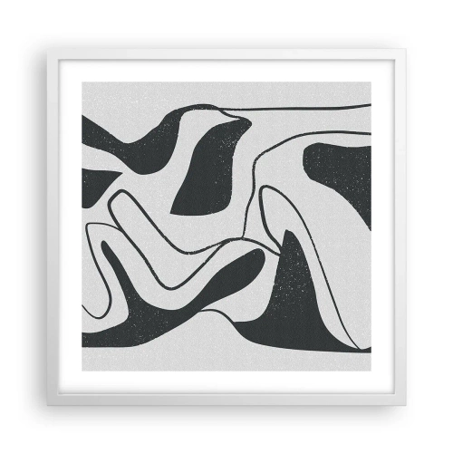 Poster in een witte lijst - Abstract doolhofplezier - 50x50 cm