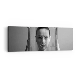 Schilderen op canvas - Een ietwat surrealistisch portret - 90x30 cm