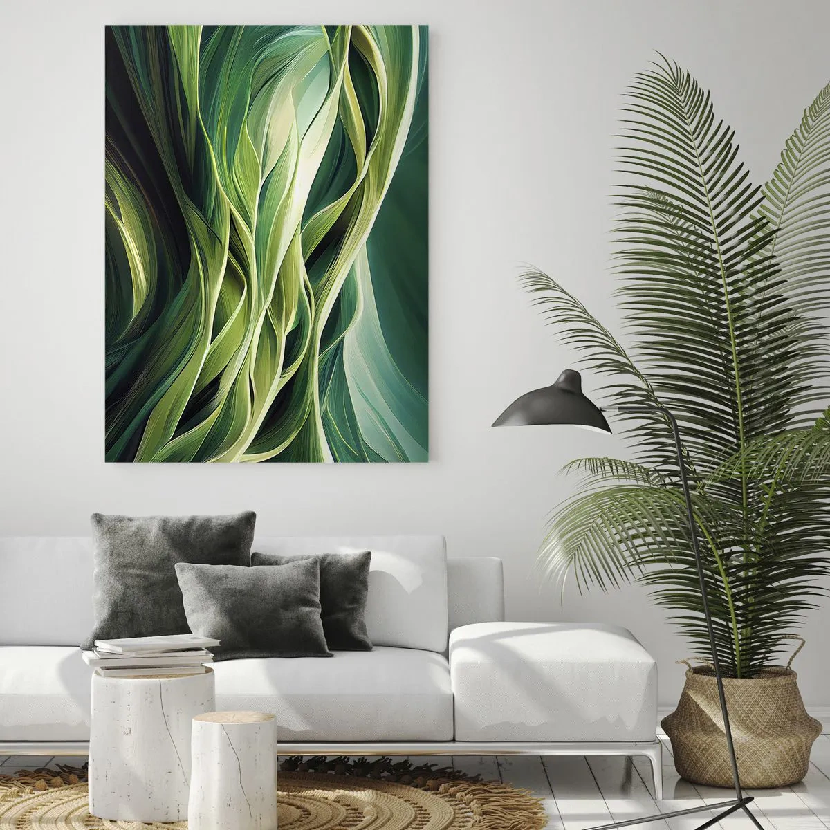 Schilderen op glas - Abstract groen spel - 50x70 cm