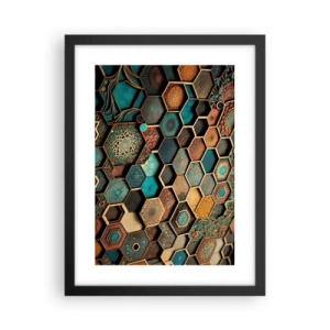 Poster in een zwarte lijst - Arabische ornamenten – variatie - 30x40 cm