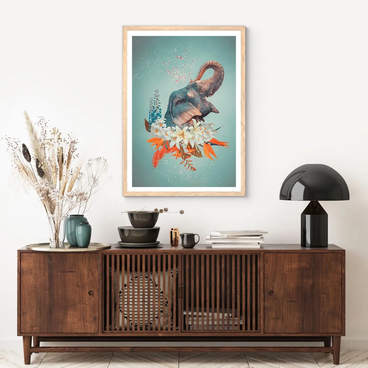Een poster in een licht eiken lijst - Een gebrul van vreugde - 30x40 cm