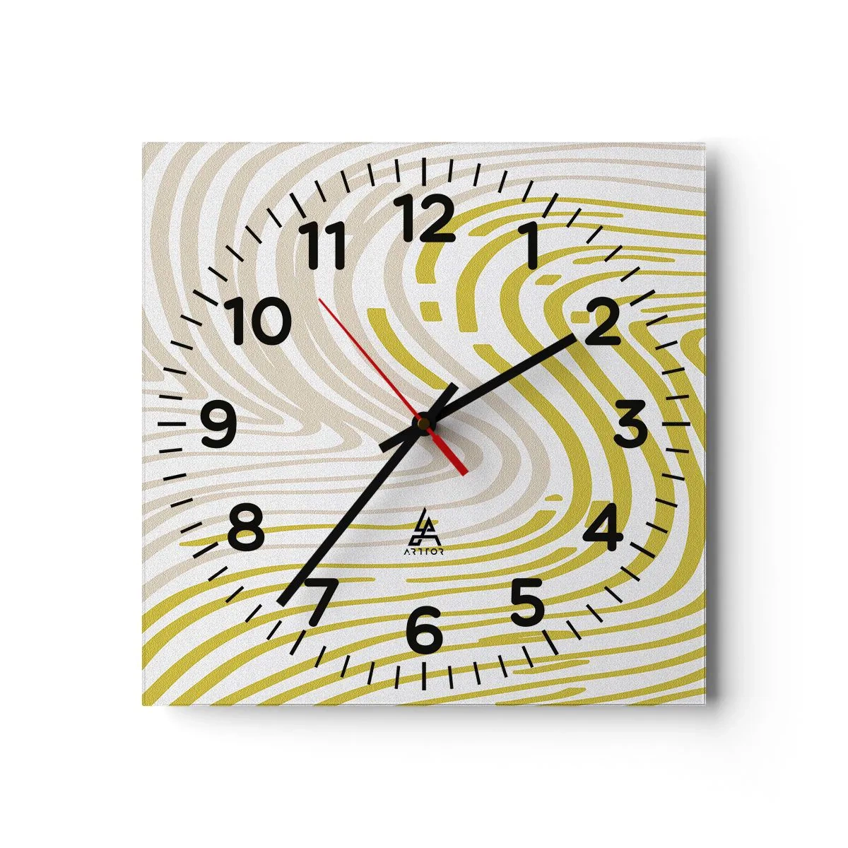 Wandklok - Klok - Een compositie met een zachte buiging - 30x30 cm