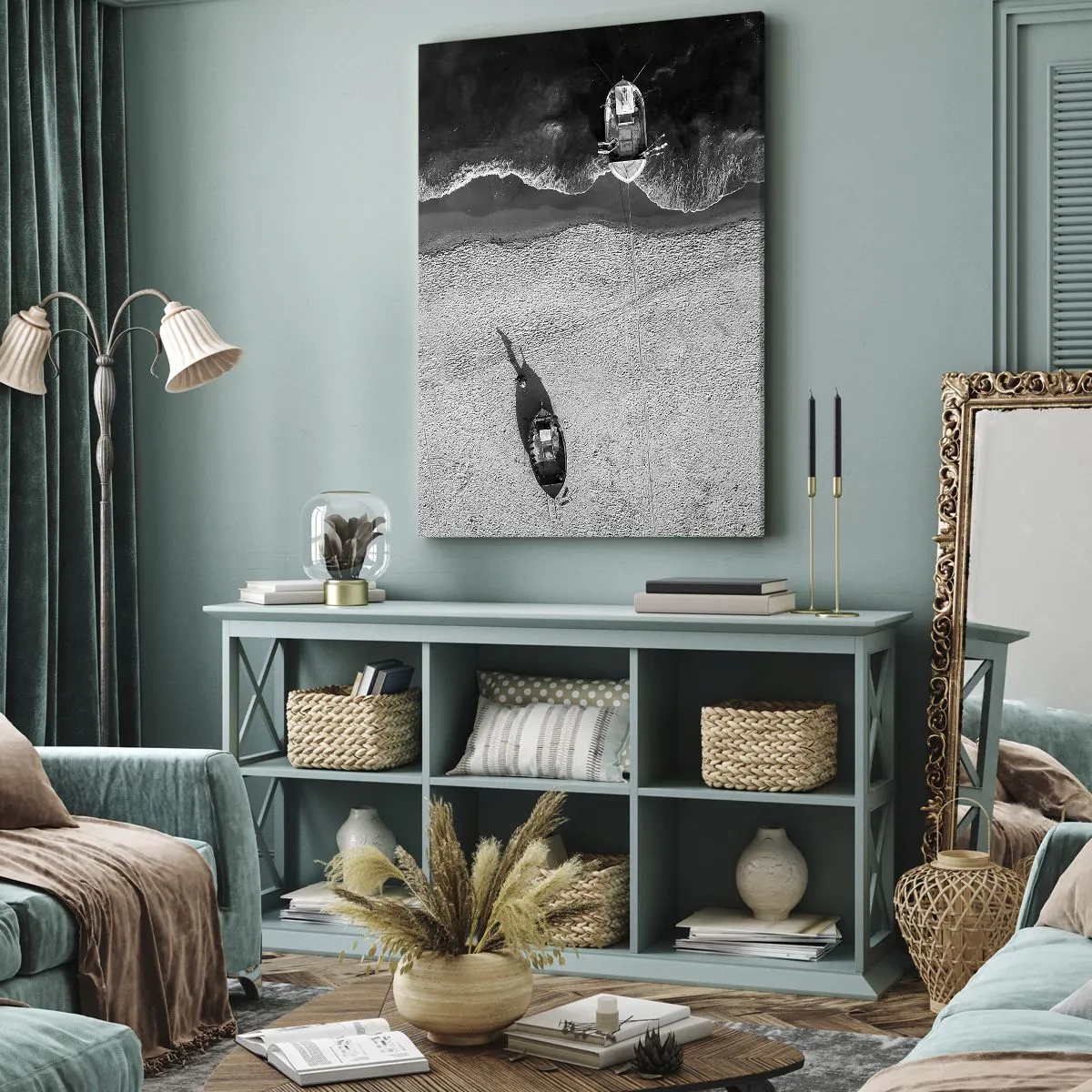 Schilderen op canvas - Nog steeds aan de oever… - 50x70 cm