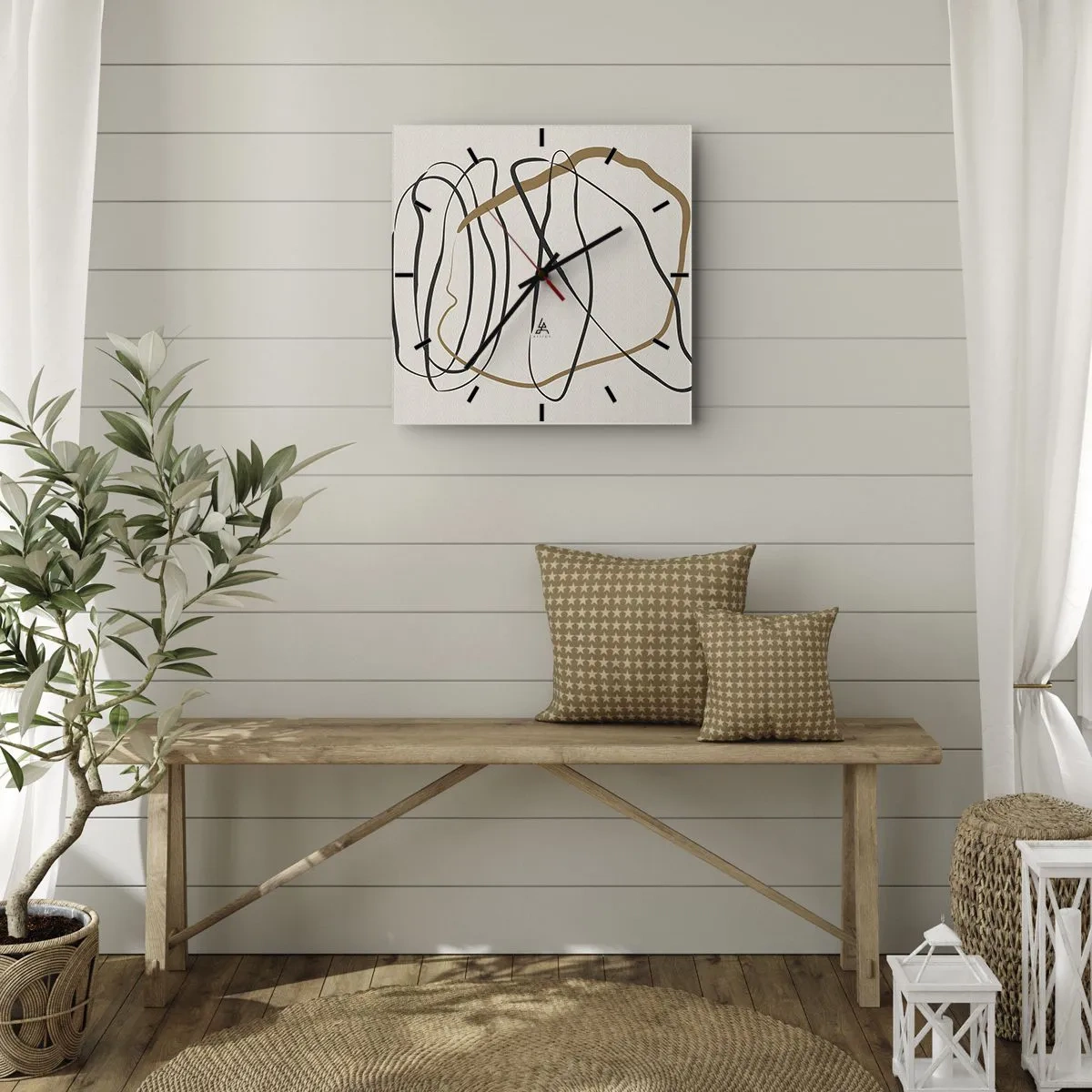 Wandklok - Klok - Compositie – loopdans - 30x30 cm