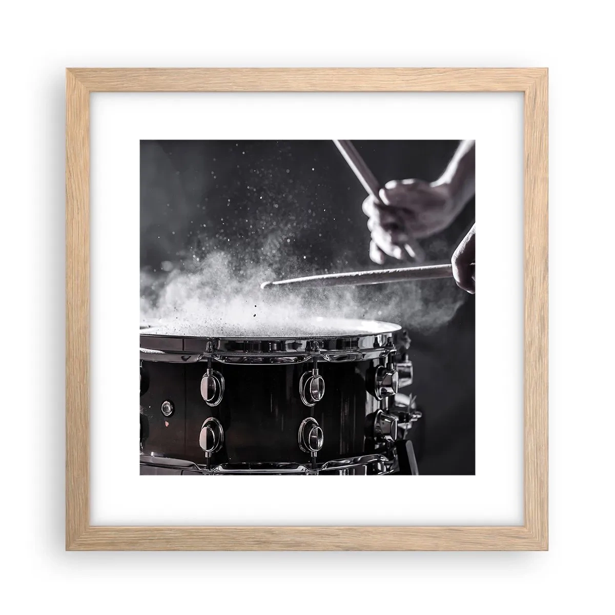 Een poster in een licht eiken lijst - De pols van de muziek - 30x30 cm