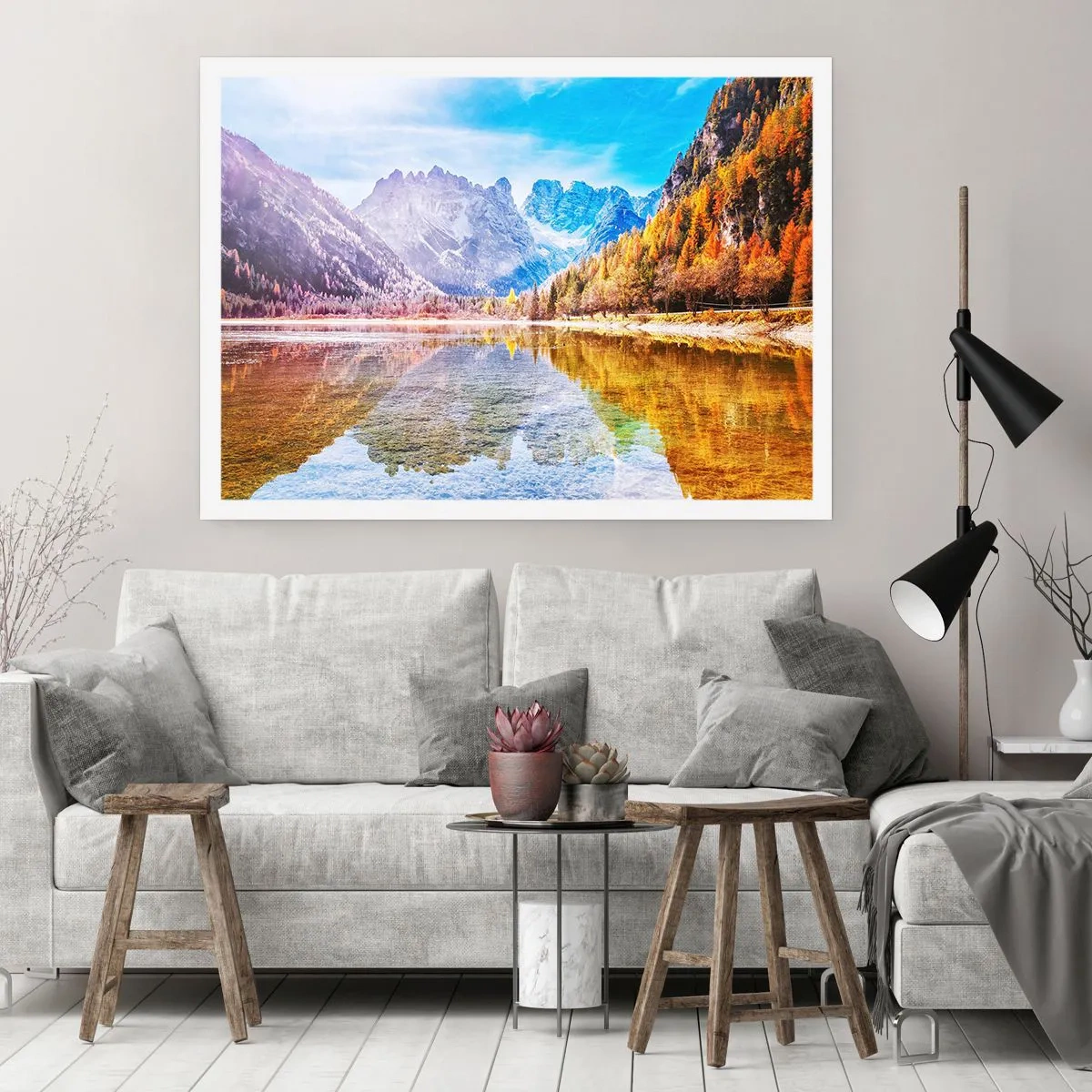 Poster - En het is al herfst in de bergen - 70x50 cm