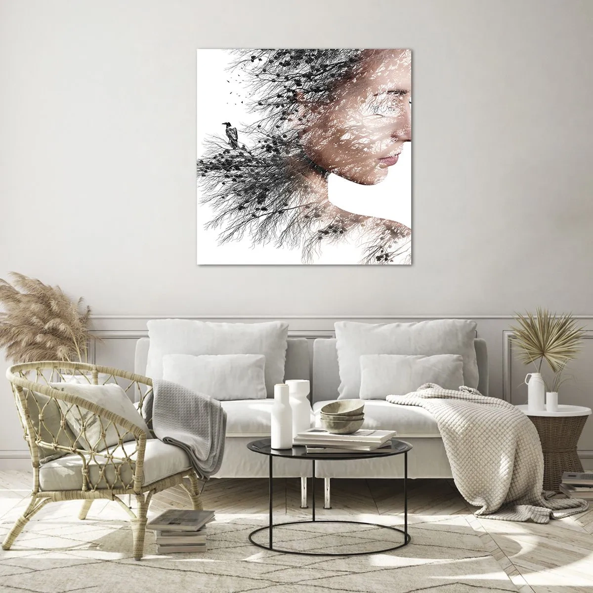 Schilderen op glas - De geest van het bos - 70x70 cm