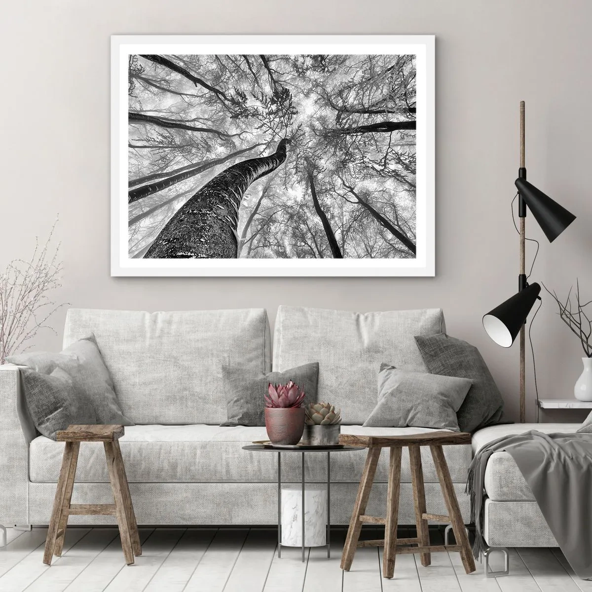 Poster in een witte lijst - Race naar het licht - 100x70 cm