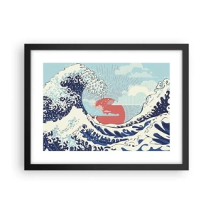 Poster in een zwarte lijst - Van Japanse inspiratie - 40x30 cm