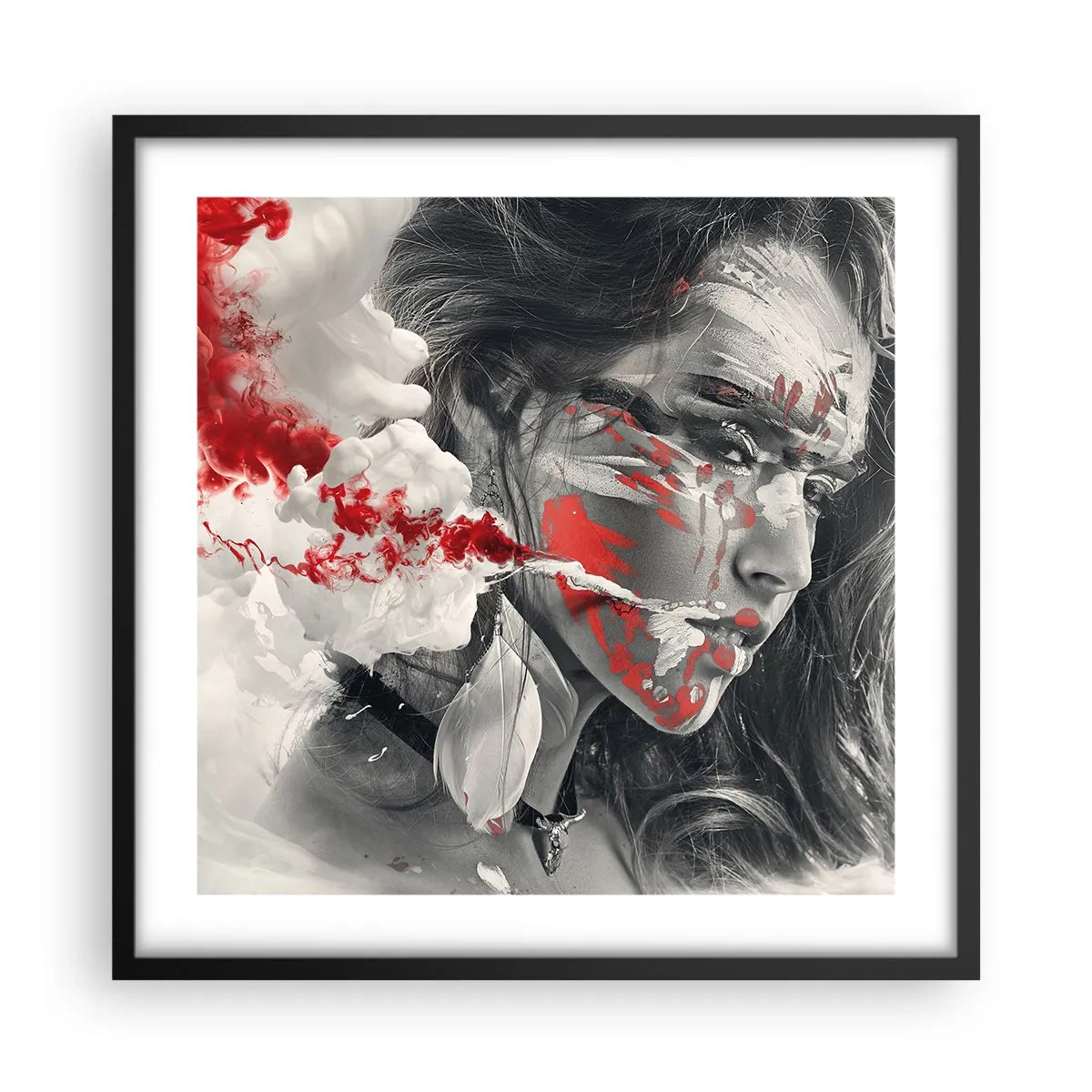 Poster in een zwarte lijst - In de dampen van absurditeit - 50x50 cm