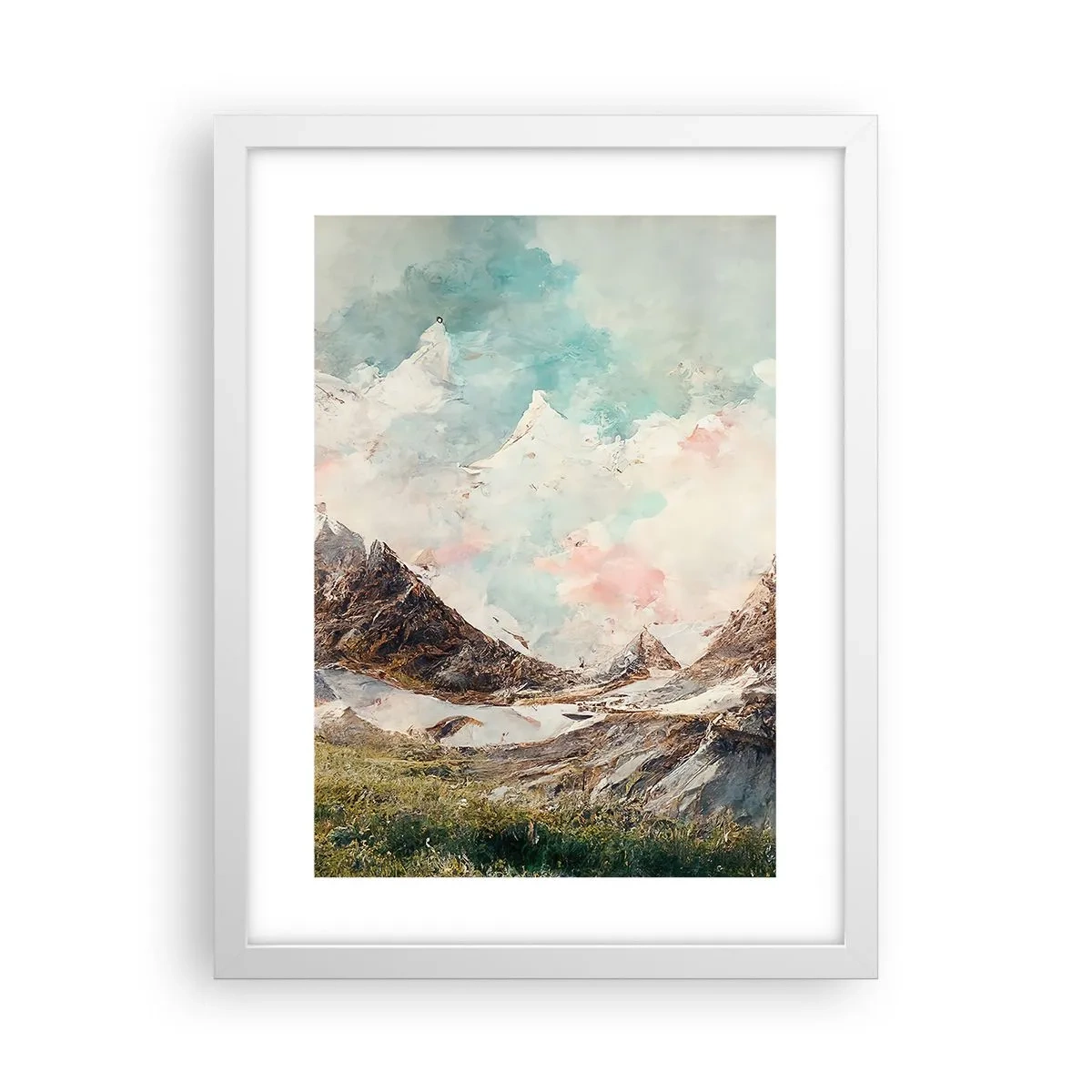 Poster in een witte lijst - Rotsbladen - 30x40 cm