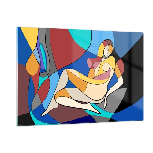 Schilderen op glas - Kubistisch naakt - 120x80 cm