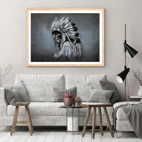 Een poster in een licht eiken lijst - Keer terug naar de wortels - 70x50 cm