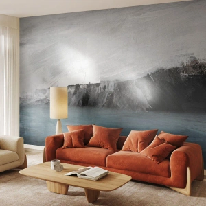 Zelfklevend Fotobehang Deluxe Sticker - Water – aarde: botsing der elementen - Kust, Landschap, Zee - 250x175 cm