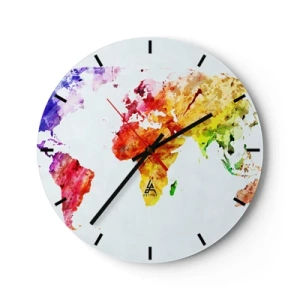 Wandklok - Klok - Alle kleuren van de wereld - 40x40 cm