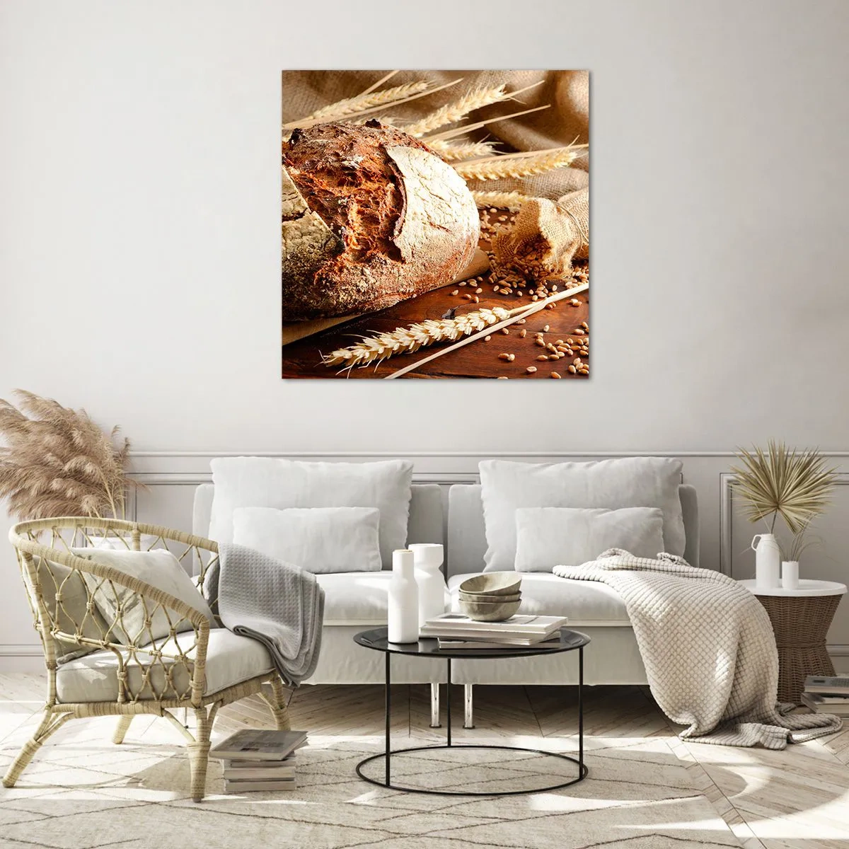 Schilderen op glas - Smakelijk, geurig, knapperig - 70x70 cm