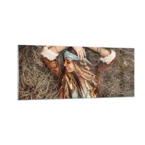 Schilderen op glas - Op weg naar de zomer van de liefde - 100x40 cm