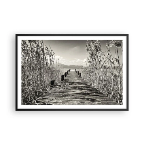 Poster in een zwarte lijst - In de stilte van het gras - 91x61 cm