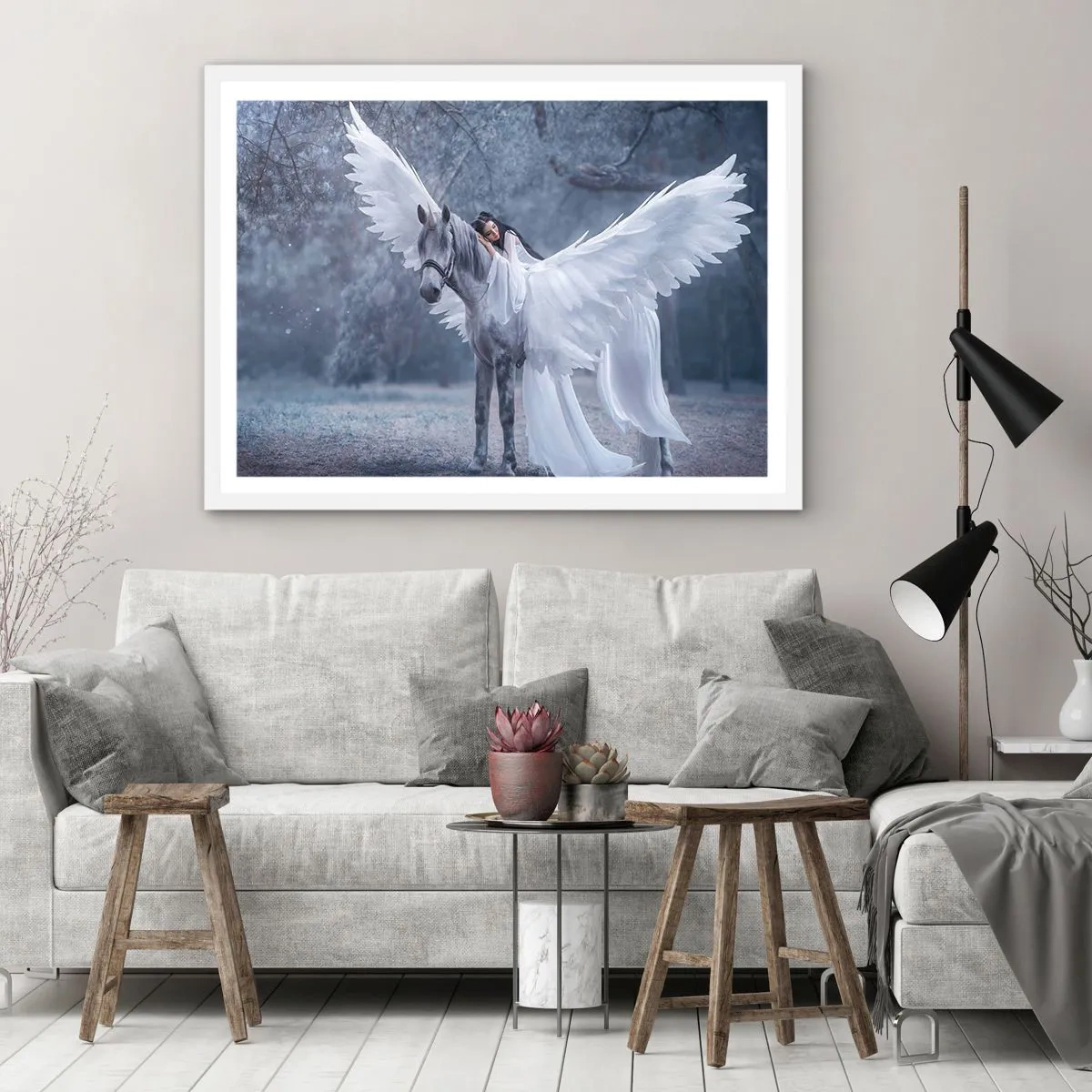 Poster in een witte lijst - Een geïnspireerd moment - 50x40 cm