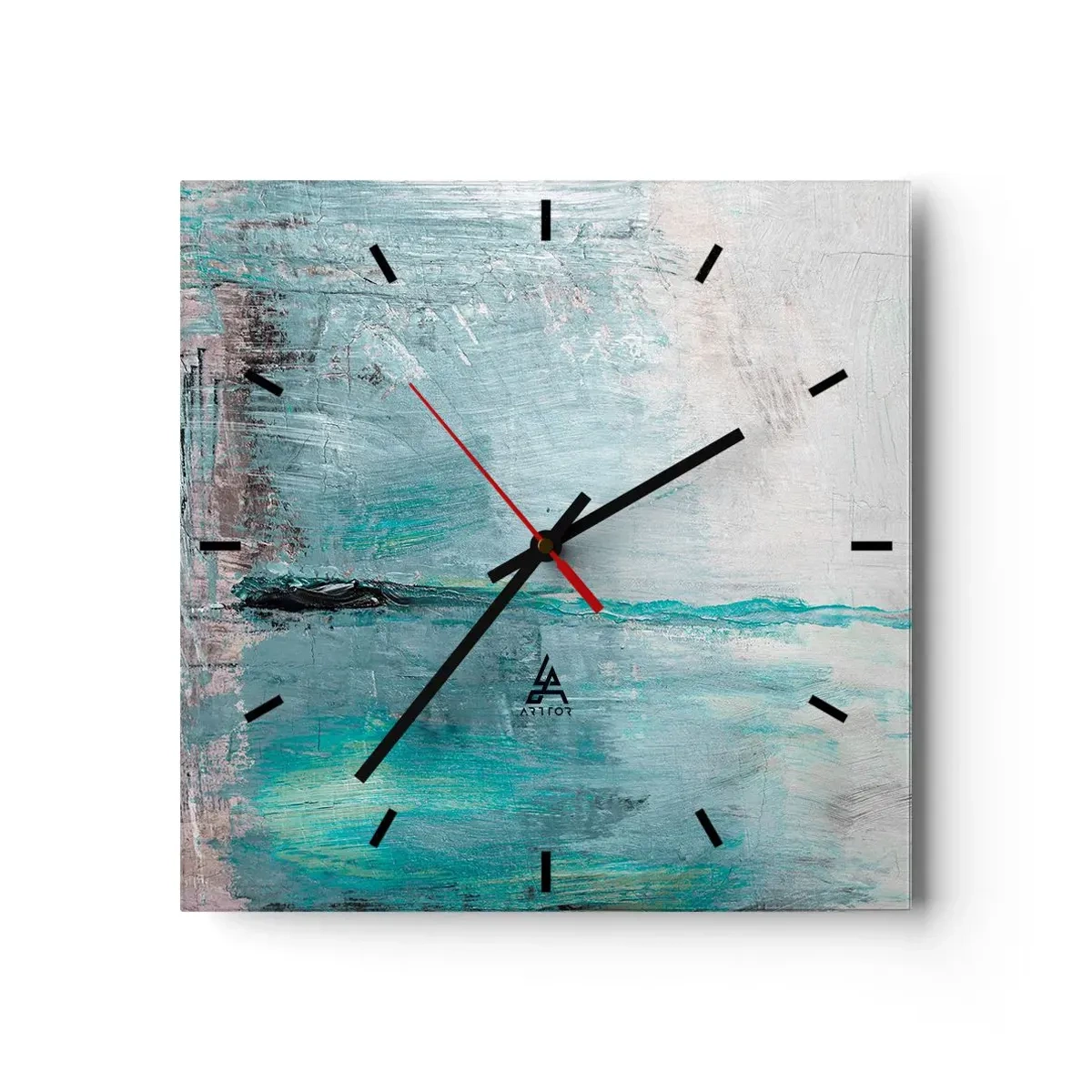 Wandklok - Klok - Horizontaal in blauw - 30x30 cm