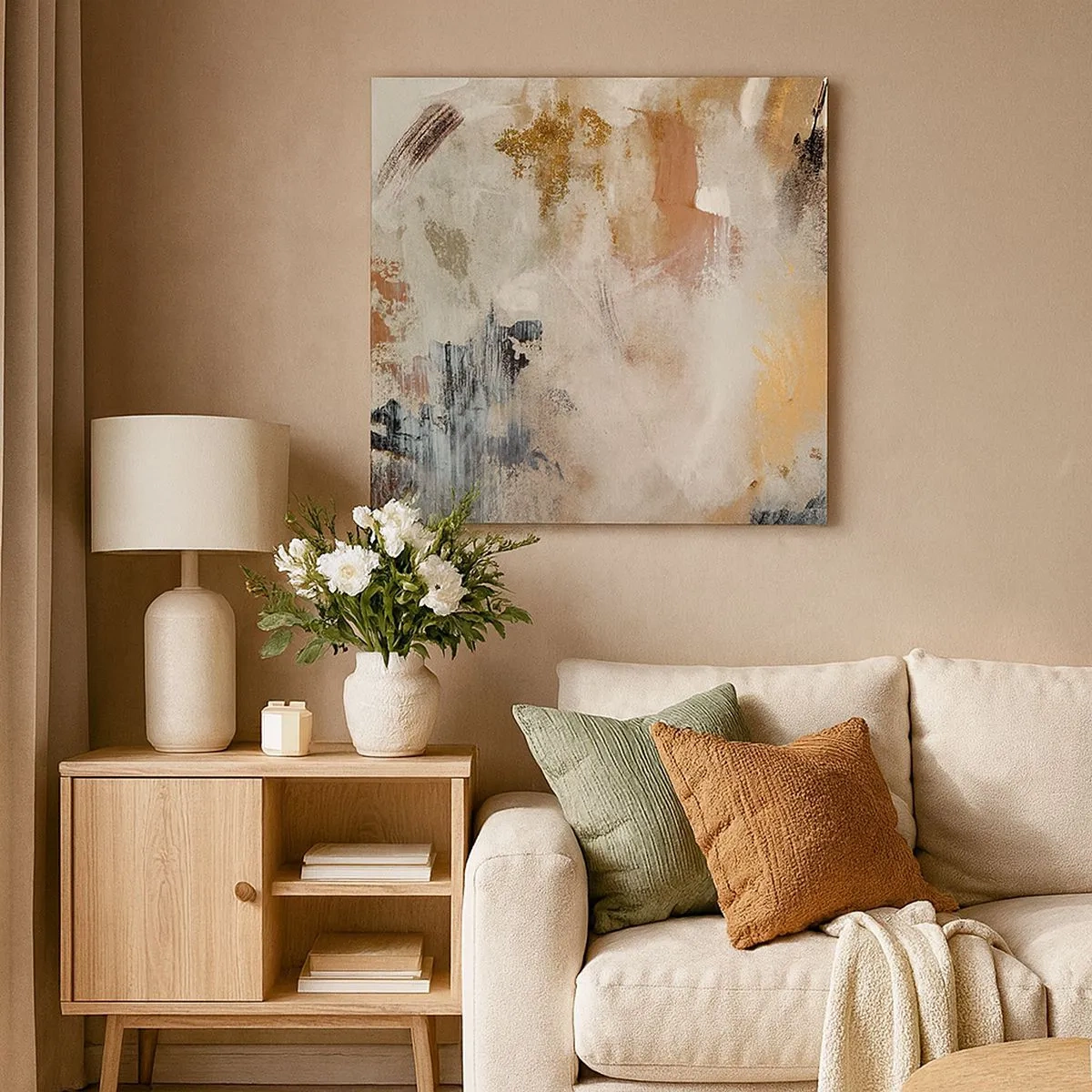 Schilderen op canvas - Mistige abstractie - 30x30 cm