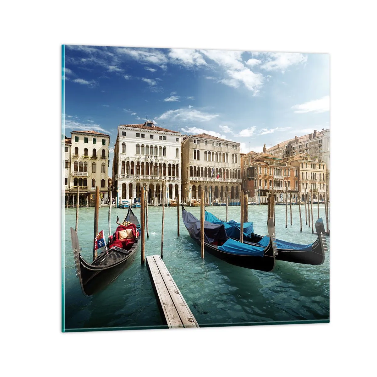 Schilderen op glas - Paleizen in het blauw - 50x50 cm