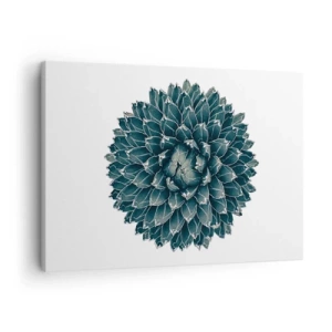 Schilderen op canvas - Symmetrische vetplant op een witte achtergrond - 70x50cm - De ster van de woestijn - Moderne wanddecoratie voor woonkamer en slaapkamer ARTTOR