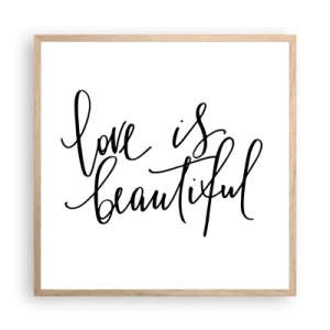 Een poster in een licht eiken lijst - Lees en herhaal - 60x60 cm