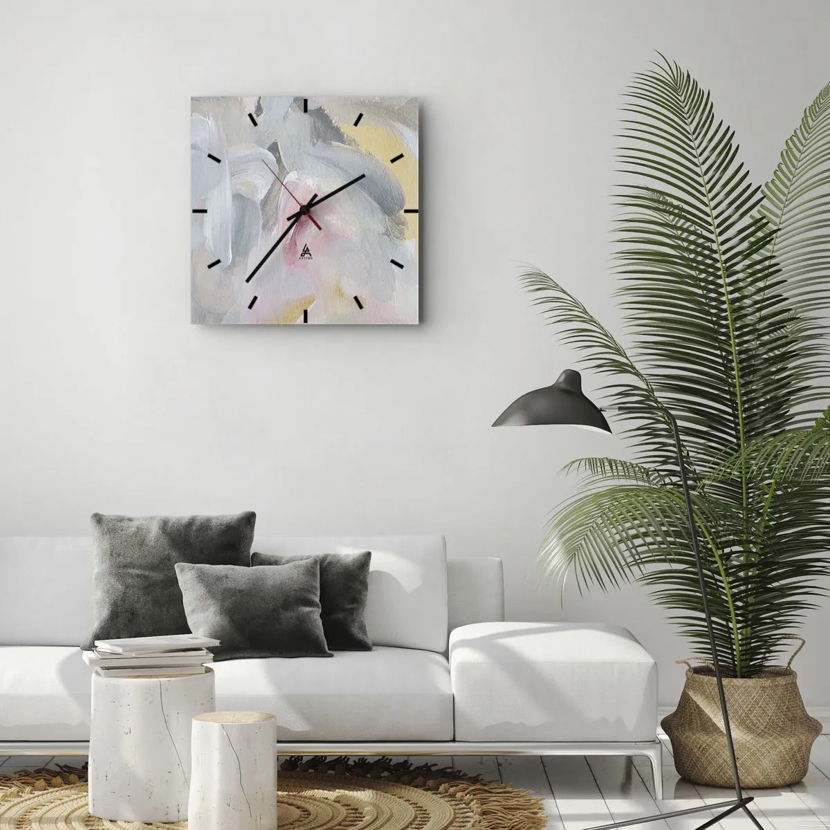 Wandklok - Klok - In een pastelkleurige wereld - 30x30 cm