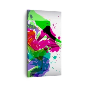 Schilderen op canvas - Een verhaal in de kleuren van de regenboog - 45x80 cm