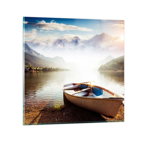 Schilderen op glas - Bij het grote en heldere water - 70x70 cm