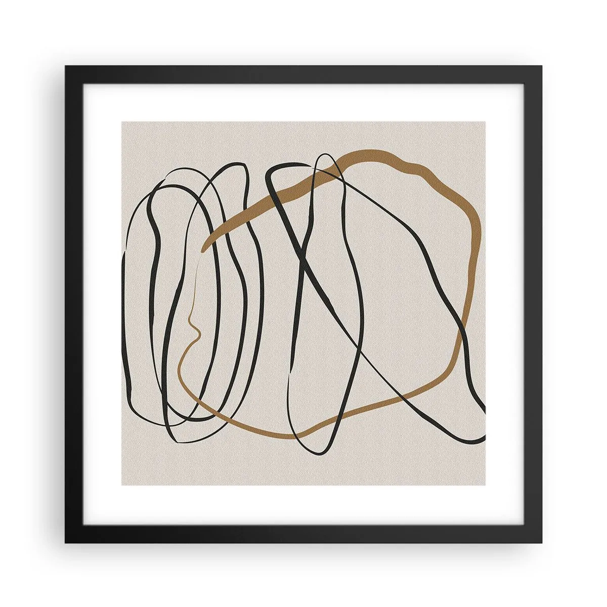 Poster in een zwarte lijst - Compositie – loopdans - 40x40 cm