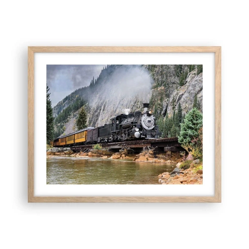 Een poster in een licht eiken lijst - Waar wil je naar toe? Waar naar toe? - 50x40 cm