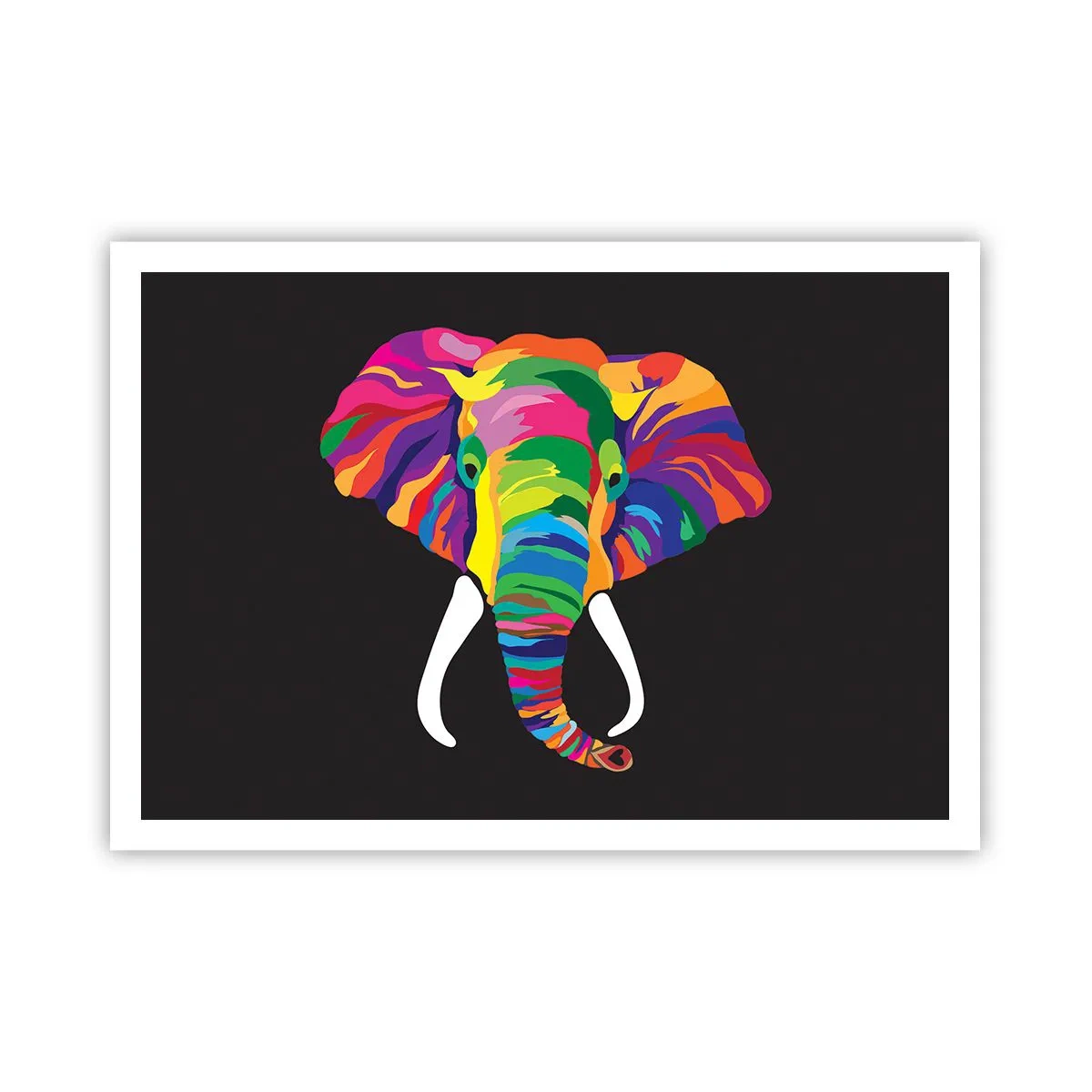 Poster - De olifant die ervan hield om in de regenboog te baden - 100x70 cm
