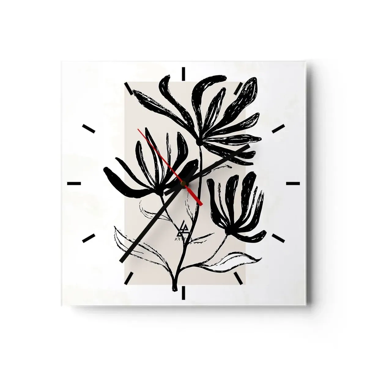Wandklok - Klok - Schets voor het herbarium - 30x30 cm