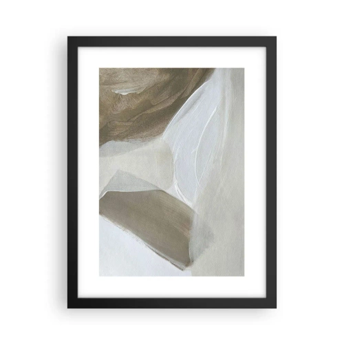Poster in een zwarte lijst - Een golf van wit - 30x40 cm
