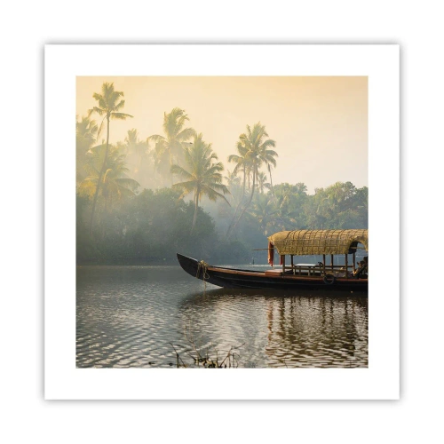 Poster - Huis aan de rivier - 40x40 cm