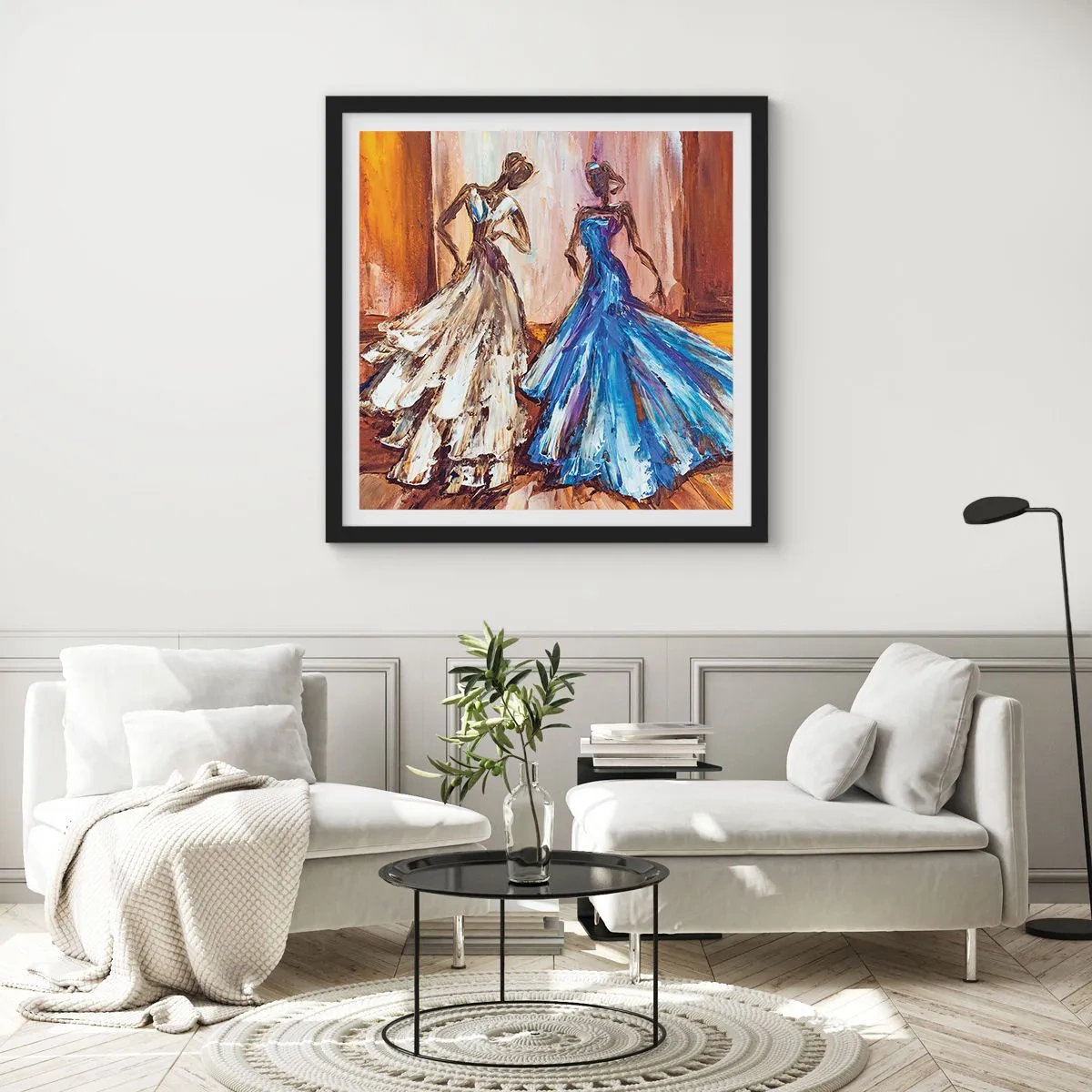 Poster in een zwarte lijst - Een dankbaar duo - 30x30 cm