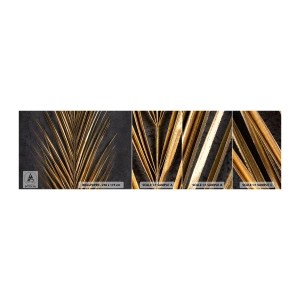 Fotobehang Monster Zelfklevend Deluxe Sticker - Het goud van de tropen - Palmblad, Deel, Abstractie - 100x30 cm