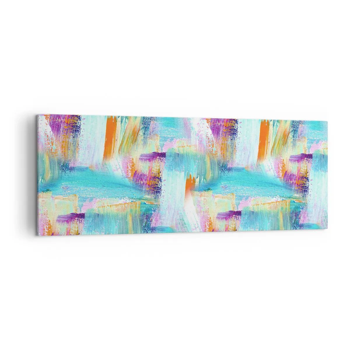 Schilderen op canvas - Vrolijk vlekkerig en besmeurd - 140x50 cm