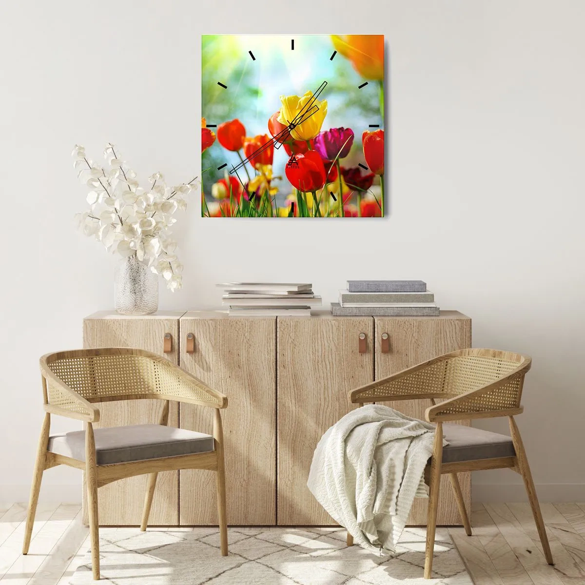 Wandklok - Klok - Alle kleuren van de zon - 30x30 cm